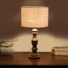 Devansh White Jute Table Lamp With  Wood Natural Base (7X17.5 Inches)-10