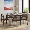 Dane Solid Wood 6 Seater Dining Table with 6 Dane Solid Wood Dining Chair (Finish: Danish Walnut)