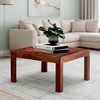 Sydney Sheesham Wood Contemporary Square Coffee Table In Honey Finish