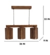 Trikona 3 Series Brown Solid Wood Cluster Hanging Light
