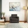 Apollo 1 Seater  Fabric Sofa In Stone Grey Velvet Colour