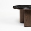 Fluxara Marble Coffee Table In Walnut Finish