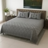 Multicolor Grey Shade Abstract 400 TC Cotton Flat Super King Size Bedsheet With 2 Pilllow Covers