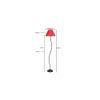 Violet Red Fabric Floor Lamp with Black Iron Base