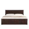 Keaton Sheesham Wood Queen Size Bed Drawer And Box Storage Walnut Finish (60 x 78 inches)