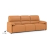 Leeroy Three Seater Leather Recliner Sofa in Marigold Colour