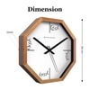 Octagonal Wooden Wall Clock with Handwritten Hour Script
