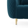 Amora 2 Seater Fabric Sofa In Night Blue Velvet Colour