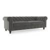 Winchester Luxe 3 Seater Fabric Sofa in Ash Grey Velvet Colour