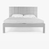 Aztec Solid Wood Queen Non Storage Bed in Grey Colour