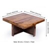 Blane Sheesham Wood 4 Seater Coffee Table Set In Teak Finish