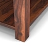 Striado Rectangular Solid Wood Coffee Table In Teak Finish