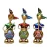 Desert Art Metal Handpainted Sardar Musician Showpiece Set of 3