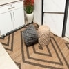 Jula Jute Rectangle Carpets Durry  in Black Colour