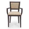 Aurelio Solid Wood Study Chair in Macadamia Brown Hopsack Weave Colour with Mahogany Finish