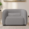 Zenol Boucle Fabric 1 Seater Sofa In Grey