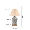 Devansh Off-White Cotton Shade Curtain  Lamp With Wood & Mosaic Glass Base For Decoration/Office/Home/Gifting/Study For Decoration/Office/Home/Gifting/Study