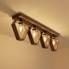 Hexad Brown Solid Wood Ceiling Light