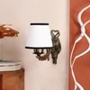 Devansh Metal Electric Wall Light in Antique Gold Colour with White & Black Shade Count of 1 Light