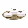 Metalsmith Metal Serveware Box Set of 4 with Tray White Finish