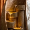 Tabletop Modern Bowl Water Fountain With Bamboo Finish