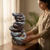 Water Fountain Spiral Stone Cascade Water Fountain in Multicolor Colour