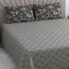 Lena Multi Shade Abstract 400 TC Cotton Satin Flat Super King Size Bedsheet with 2 Pillow Covers – Threads