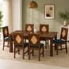 Globally Indian Laurent Solid Sheesham Wood 6 Seater Dining Table Set 6 Chairs Teal Blue
