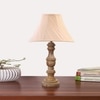 Devansh Off-White Cotton Vintage Cross Pleated Lamp With Wood Base (12X19)