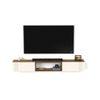 Darien Engineering Wood Wall Mount TV Entertainment Unit Set Top Box Stand/TV Cabinet with Shelves for Books & Decor Display Unit Bed Living Room Upto 60 Inches (Brown Maple & White)