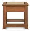 Fujiwara Solid Wood And Cane Bedside Table In Amber Walnut Finish
