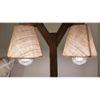 Elania Wooden Table Lamp with Brown Base and Premium White Fabric Lampshade