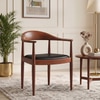 Dara Solid Wood Dining Chair in Honey Finish & Black Leatherette Colour