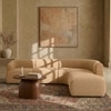 Zenliving Wood Left Aligned 3-Seater With Upholstery Non Storage Sofa In Beige Colour