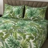 Bryn Green Floral 400 TC Cotton Flat Super King Size Bedsheet with 2 Pillow Covers – Threads