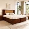 Aaranya Solid Wood Compact Queen Bed Box Storage Provincial Teak Finish Mattress 60 x 72 Inches