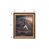 Artistry Brown Green Simple Church Printed Framed Canvas Wall Prints Set of 1 Multicolor Matte