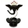 Desert Art Metal Handpainted Yellow Ganesha Tealight Holder