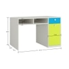Alana Study Desk with Cabinet Drawer and Shelf in Azure Blue Lime Yellow Colour