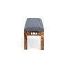 Milford Sheesham Wood Accent 3 Seater Bench In Anchor Grey Fabric
