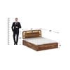 Sunburst Solid Wood Queen  Size Bed With Box Storage (Provincial Teak Finish)