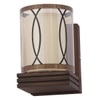 Eliante Wooden Wall Lights Wood & Glass Material Dark Brown & Champaign Finish