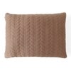 Uzoma Chestnut  And Linen Quilted Cotton Cushion Cover 20X20 Inches