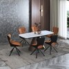 Aeris Ceramic 4 To 6 Seater Extendable Dining Table With Tulip Dining Chair