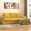 Kowloon Sectional Sofa Cum Bed With Storage In Alphonso Yellow Velvet Colour