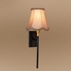 Devansh Metal Electric Wall Light in Black Colour with Beige Shade Count of 1 Light