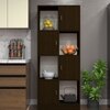 8 Shelves Semi Open Multipurpose Matrix Kitchen Cabinet In Chiyoda Wange Finish