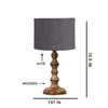Devansh Grey Jute   Table Lamp With  Wood Natural Base (7X7X15.5 Inches)-17