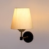 Devansh Metal Electric Wall Light in Black Colour with off-white Shade Count of 1 Light