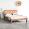 Kyoto Solid Wood Queen Non Storage Bed in Brown Colour